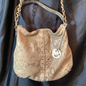 Michael Kors snakeskin shoulder crosssbody bag